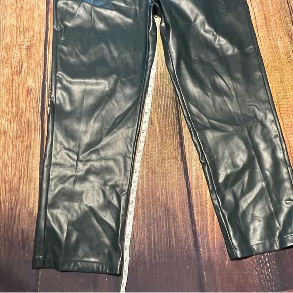 CALVIN KLEIN faux leather green pants Size 14 Preowned - Picture 7 of 10